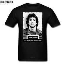 Рэмбо полиция Mugshot забавный фильм футболка для мужчин Рождественский подарок shubuzhi Лидер продаж Мода Лето создать свой собственный футболка sbz8356