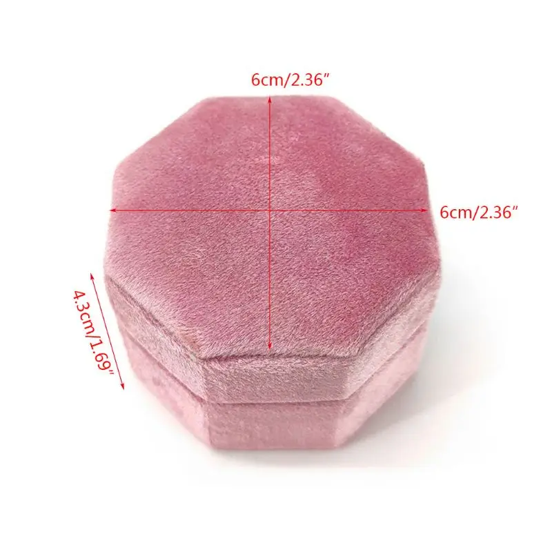Античная Octagon бархат кольцо коробка с одним Дисплей держатель крышки коробки для
