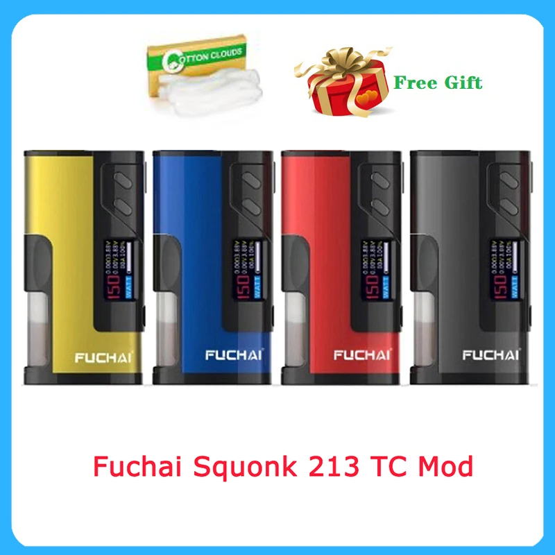 

Clearence! Fuchai Squonk 213 TC Mod 150W fit for 21700/20700/18650 battery Atomizer Electronic Cigarette vape box mod