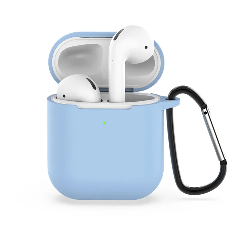 blue Роскошный светящийся чехол для Airpods 2 1 чехол мягкий чехол для наушников Защитный чехол для Apple airpod air pods 2 Funda Naushnik - Цвет: blue