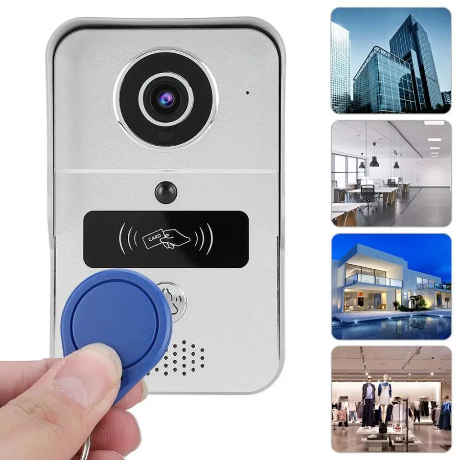 720P Wi-Fi IP Смарт визуальный интерлайт Металл инфракрасная Ночная заметная Обложка считыватель дверной звонок 100-240 В