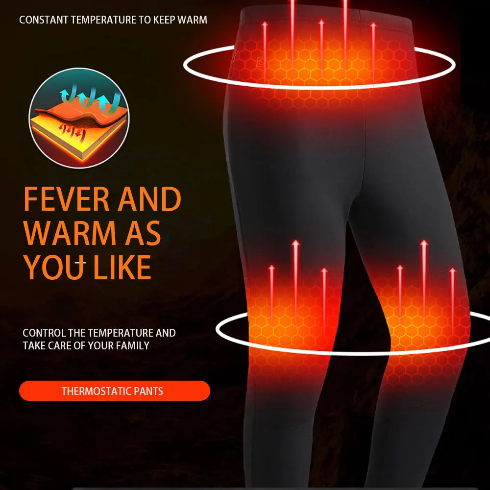 Winter Heating Underwear Set USB Battery Powered Electric Heated Warm
