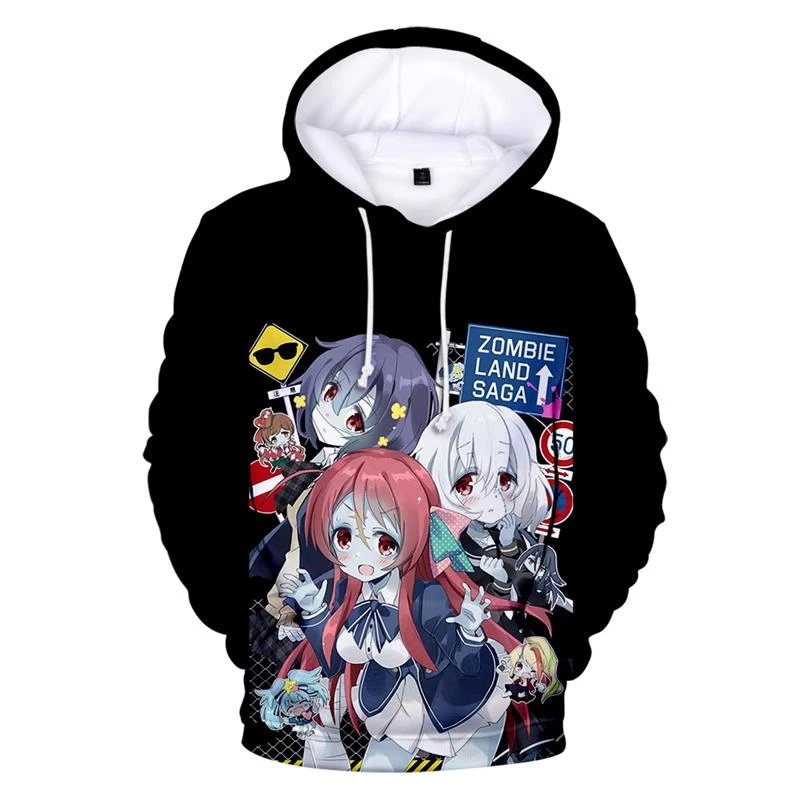 Sudadera con capucha para hombre y mujer, ropa deportiva con estampado 3D de ZOMBIE LAND SAGA, moda de otoño|Sudaderas con capucha y sudaderas| -