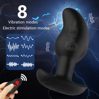 Electric Shock Vibrators Prostate Massager for Male 8 Vibration Anal Plug Gay Vibrator ButtPlug Sex Toy for Men goods for adults 2