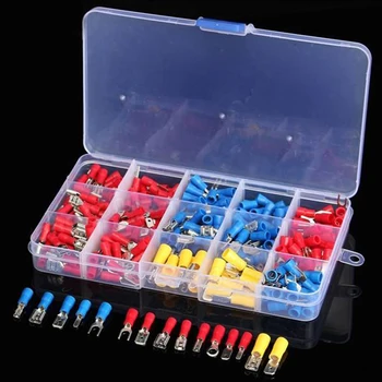 

280pcs Fork Ring Spade Durable PVC Tools Wire Connector Kit Crimp With Box Electrical Insulated Cold Pressing Assorted