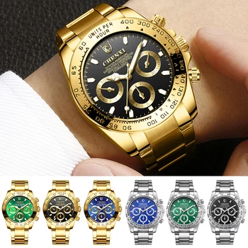 

Mens Quartz Watches Rotating Bezel Men Luxury Wristwatch Stainless Steel Business Sports Watch For Fashion Dress Supplies