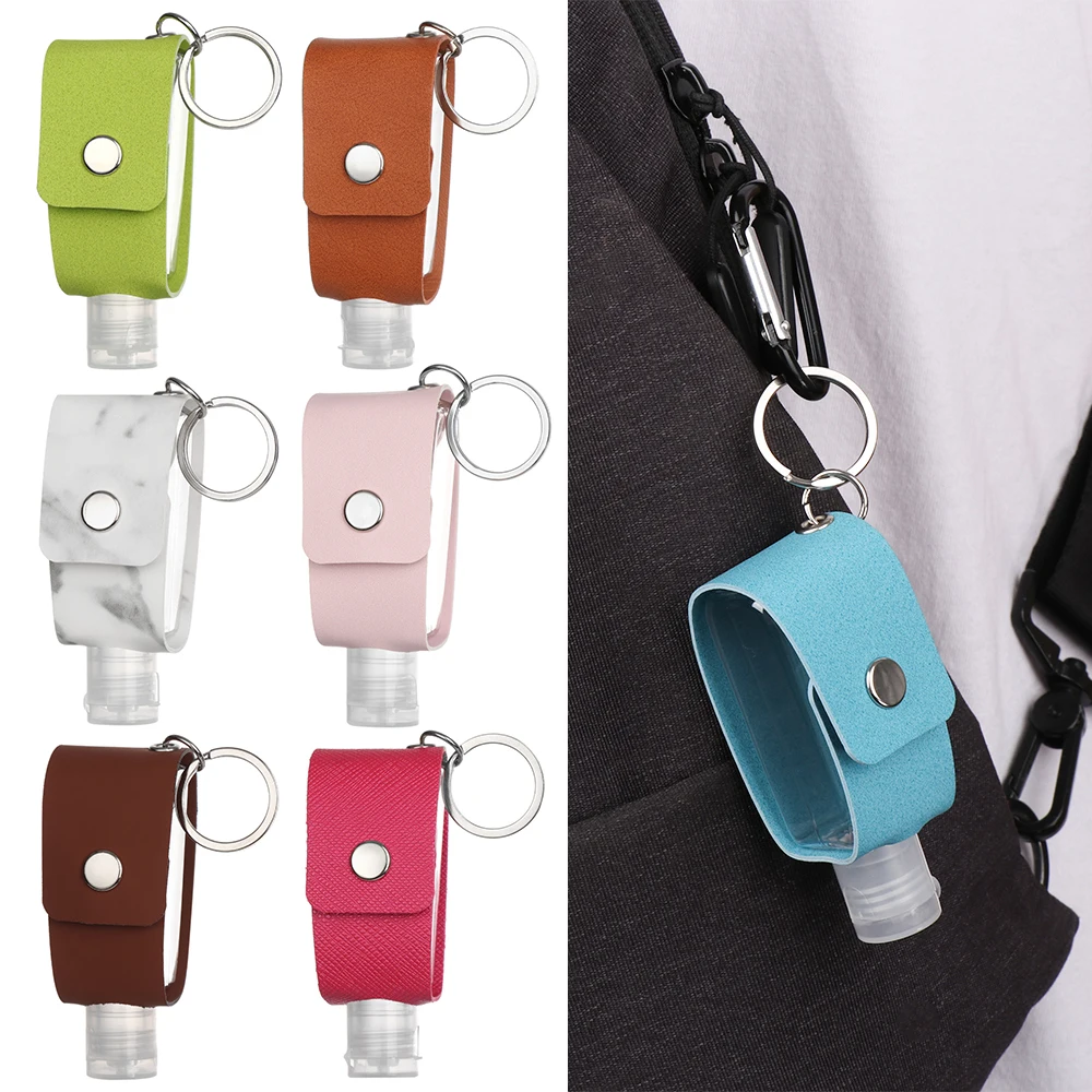 

1 PC New 30ml Hand Sanitizer Keychain Holder Travel Bottle Refillable Containers Flip Cap Reusable Bottles with Keychain Carrier