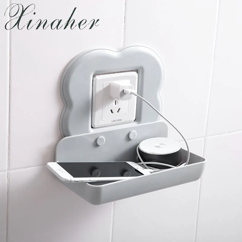 

XINAHER Phone Small objects storage rack Practical Wall Phone Holder Socket Charging Box Stand bathroom Holder Kitchen Organizer