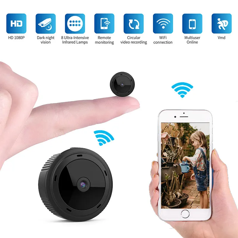 Wifi Mini Camera Espia 1080P Magnetic Body 8pcs Night Vision Motion Sensor HD Video Remote Micro IP Cam Support Hidden TF Card|Mini Camcorders| - AliExpress