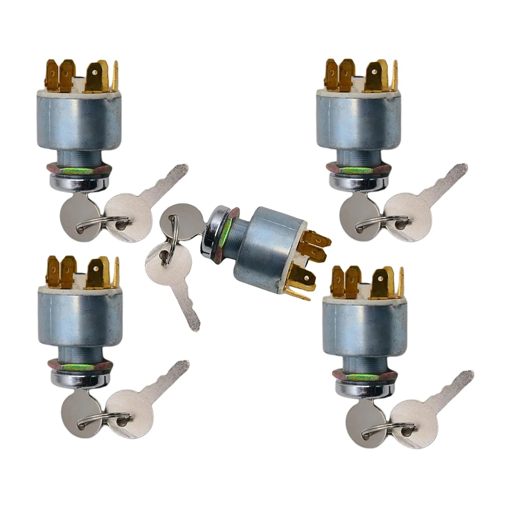 5 Pieces Universal Ignition Barrel Key Switch Boat Car Bikes Kit