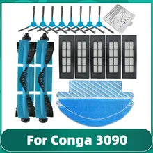 Pièces de rechange pour aspirateur Robot Cecotec Conga 3090, rouleau filtrant Hepa, brosse latérale principale, chiffon de vadrouille, accessoires