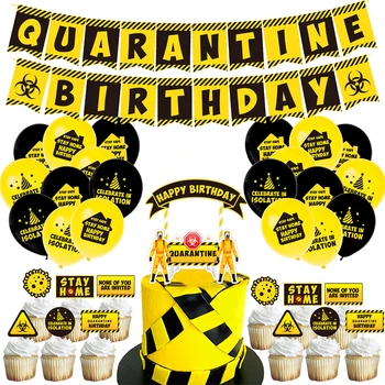 

1 Set of 48Pcs Fashion and Creative Quarantine Birthday Party Decorations Balloons Birthday Balloon Party Supplies for Outdoor