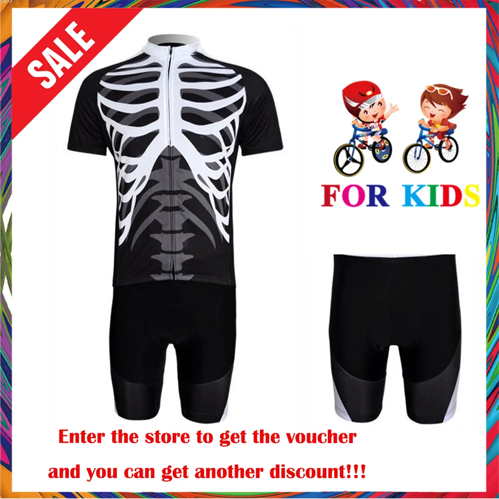 Cartoon Summer Kids Cycling Jerseys Set Child Bike Clothes Boys Bicycle Clothing Suit Children Sports Uniforms | Спорт и развлечения