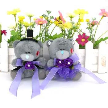 

1 Pair Plush Doll Lace Wedding Dress Jewelry Couple Bear Car Interio Bridal Gift Party Float Decoration Baby Girls Toy R9UE