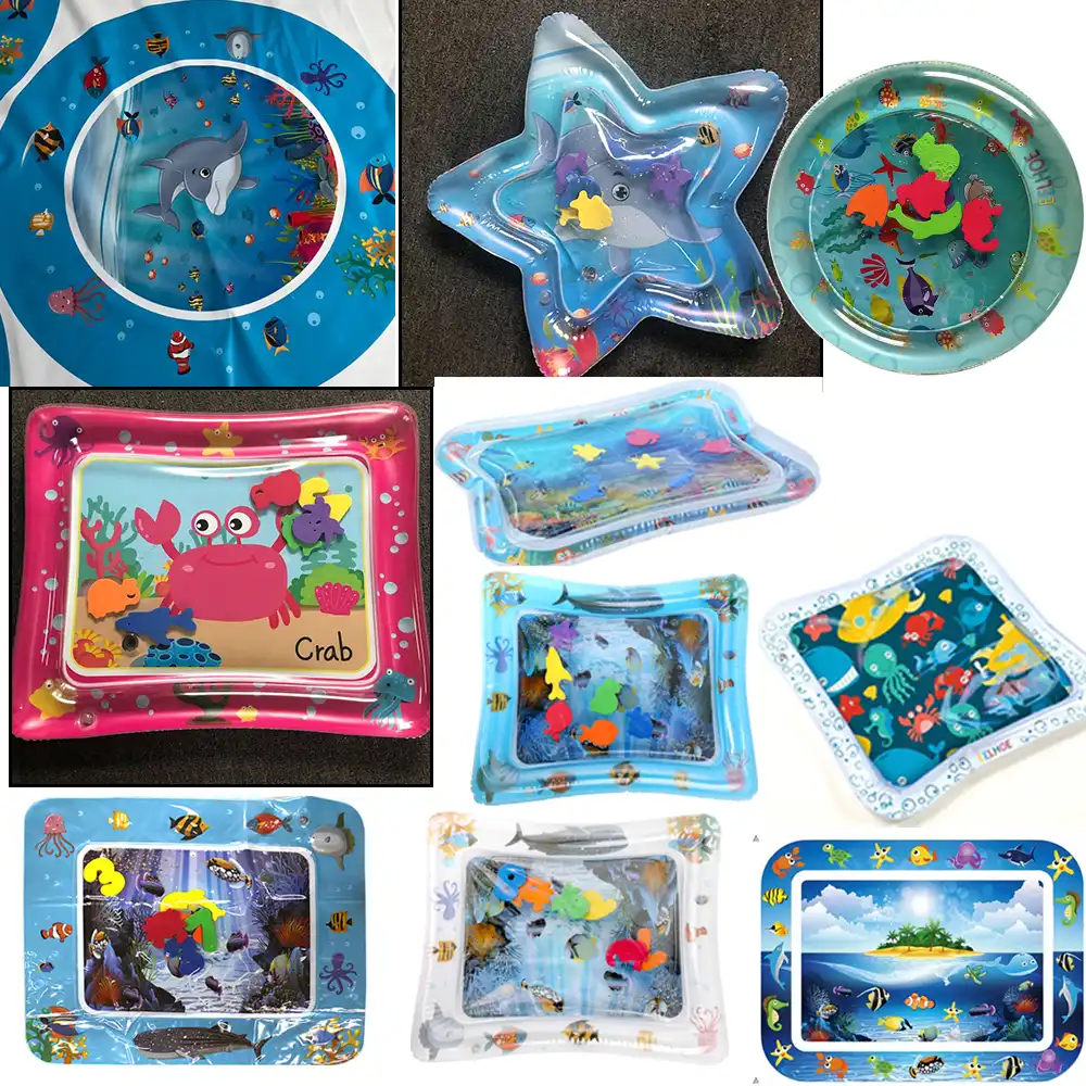 Newest Inflatable Infant Activity Play Mat Sensory Toys for Your Babys Stimulation Growth BPA Free 28x22 inch Seeyentic Tummy Time Baby Water Mat