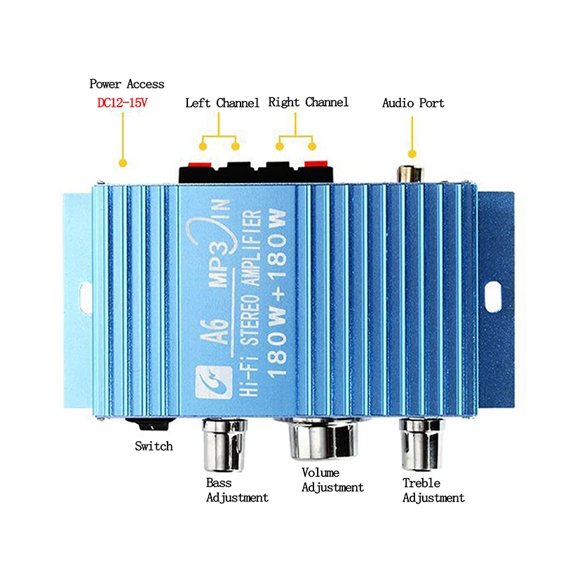 TDA7056 Mini Amplifier Audio Board 2.0 Channel 40W*2 Car Speaker HIFI Stereo Amplifiers DC12-25V DIY Amp For Car Computer Sound
