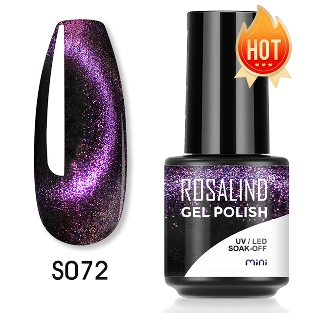 ROSALIND 7ml Gel Polish Semi Permanent Nails Gel Polish Soak Off UV LED Base Top Coat Vernis Nail Art Glitter Gel Varnish SLS-S072