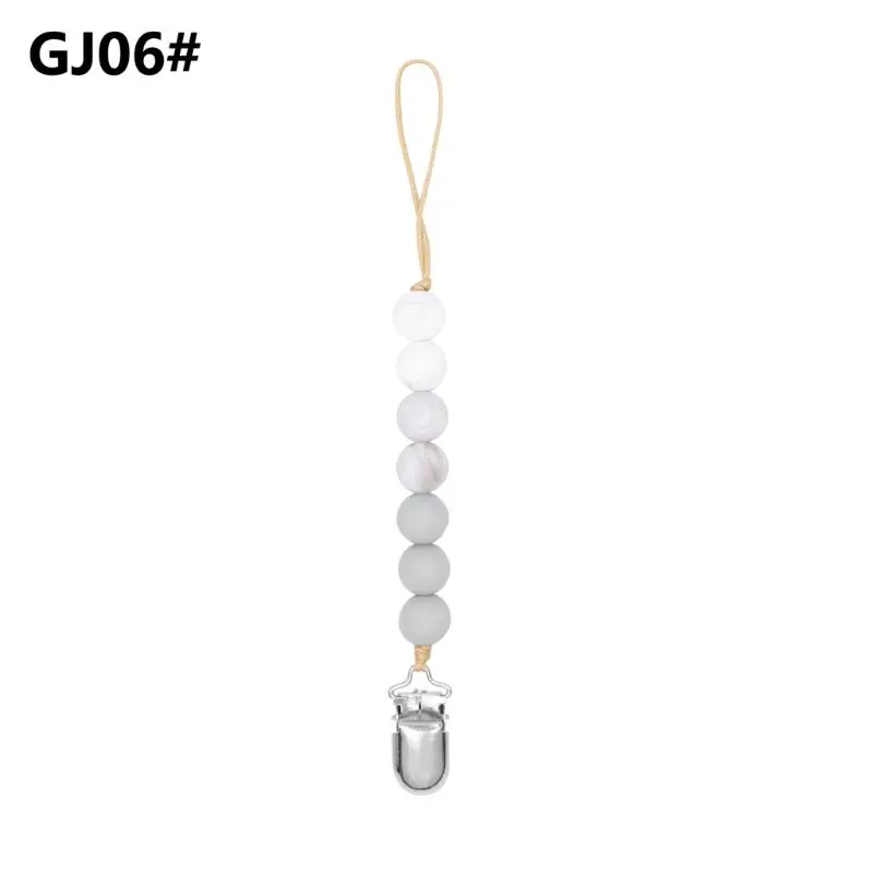 

Dummy Clips Baby Boys Girls Pacifier Chain Silicone Teething Relief Toys Beads Soothie Pacifier Holder Clips Baby Shower Gift