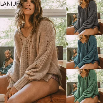 

2019 Women Sweater Oversize Basic Knitted O-Neck Female Solid Pullovers Casual long sleeve Warm winter Sweater Women mujer P172