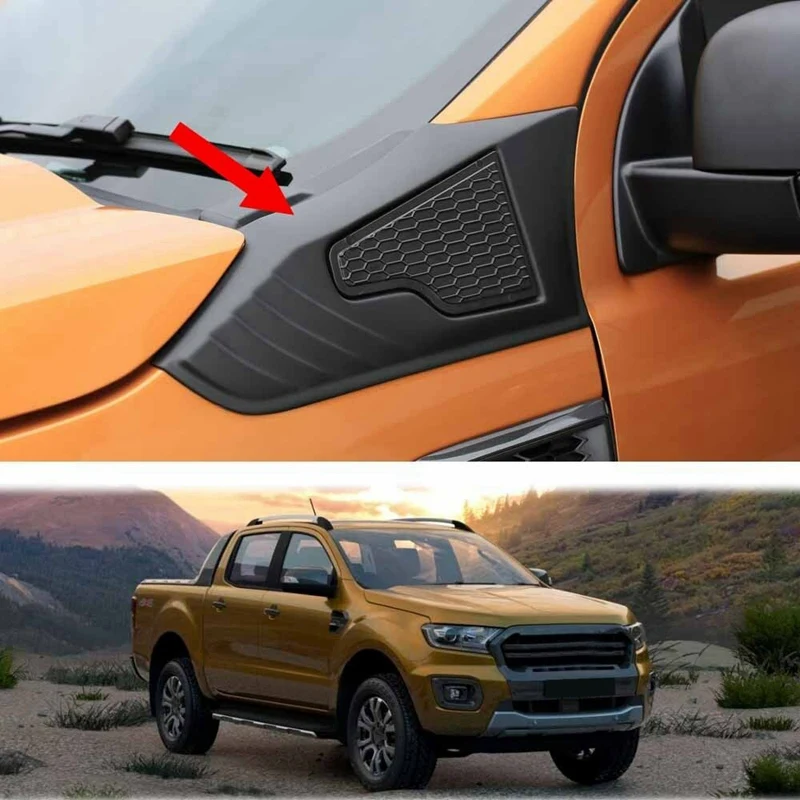 Car Side Vent Guard 2Pcs Car Side Vent Hood Guard Decoration Trim for Ford Ranger T6 T7