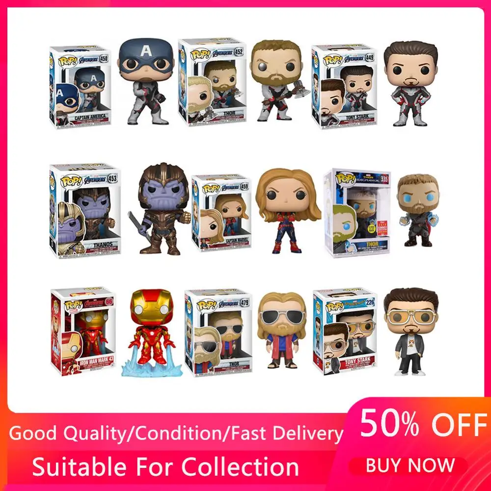 FUNKO POP Мстители Марвел Тор Тони Старк танос Виниловая фигурка Коллекционная
