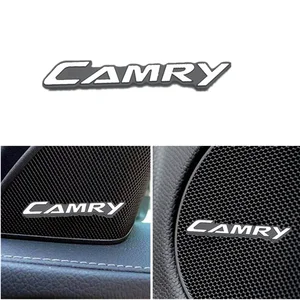 Image 1 - 4Pcs Car Styling Speaker audio Emblem Badge Stickers For Toyota Camry Accessories 2020 2019 2018 Auto Accessories