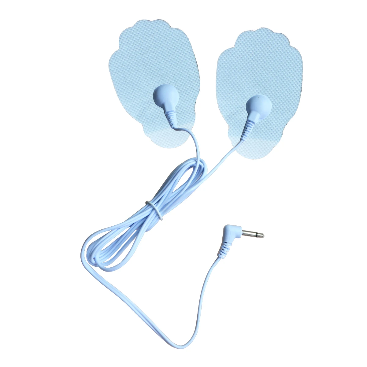 

2Pcs 2 In 1 Electrode Lead Wire Connecting Cable 2 Buttons 2.5 Plug With 2Pc Electrode Training Pads For Tens Massager
