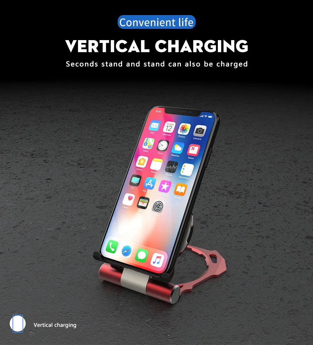 R-JUST железное Беспроводное зарядное устройство для iphone X XS 8 Plus Настольный держатель телефона Подставка быстрое зарядное устройство для samsung Note 9 S9 S8 S7