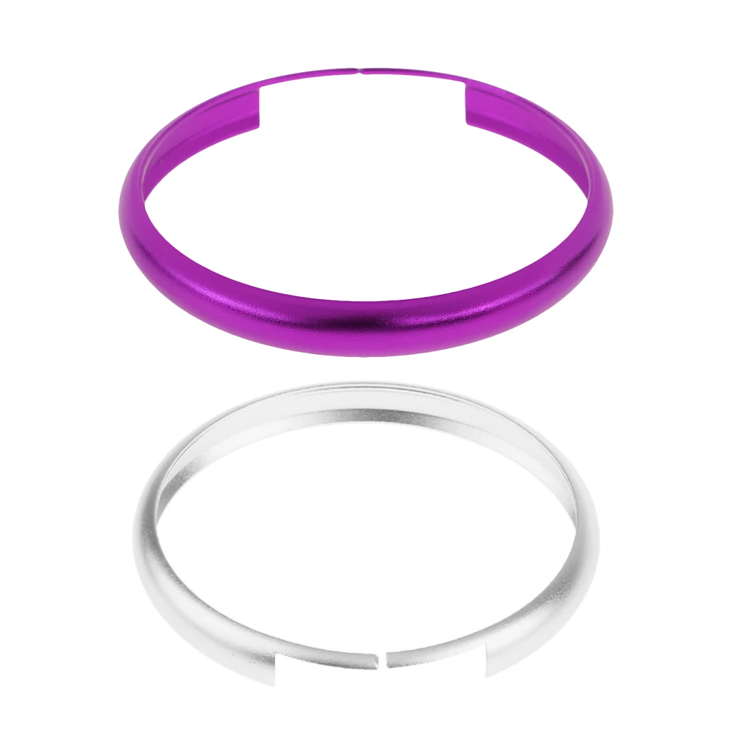 High quality SET OF 2 Sliver/Purple Alumnium Smart Key Fob Ring Rim Trim Cover Replacement For Mini Cooper