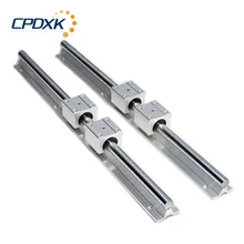 Guia linear do comprimento linear 400mm-1150mm do trilho de 12mm com cnc do rolamento linear de 2 pces sbr12uu para a peça do roteador