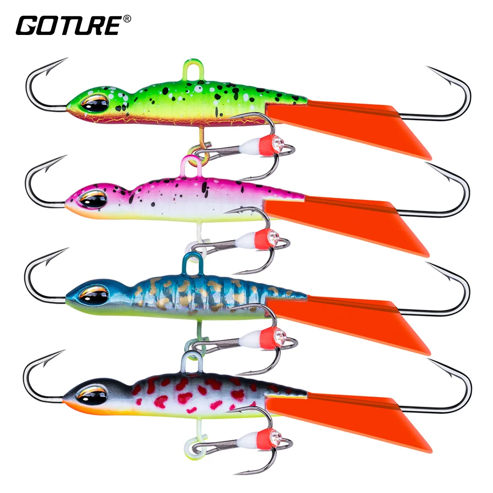 

Goture 4pcs Winter Ice Balancers Fishing Lure Lead Jigging Hard Artificial Bait 78mm 16g For Pike Perch Walleye Winter Fishing