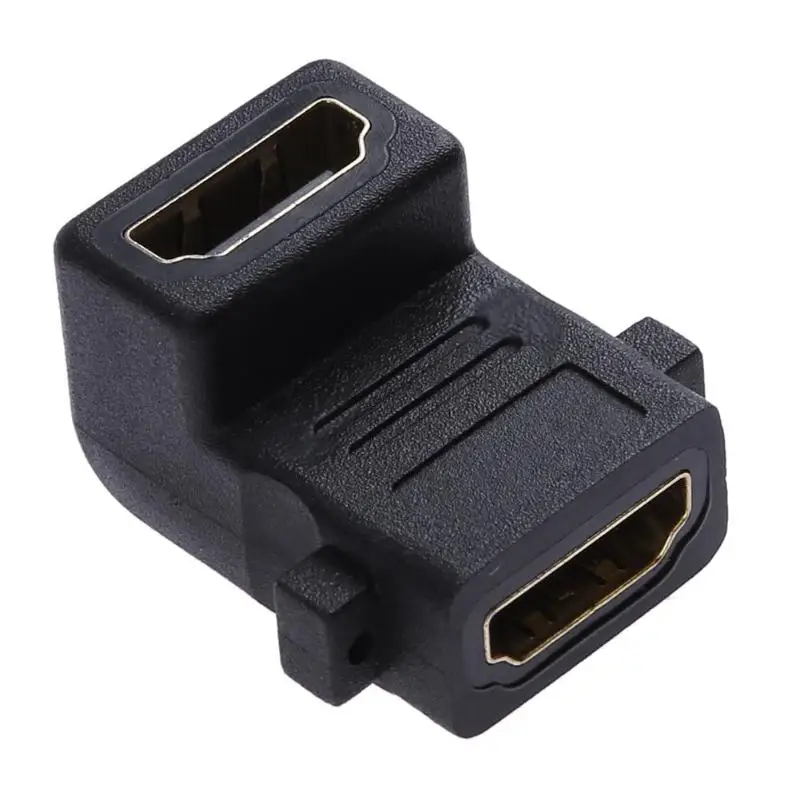 90 градусов HDMI Женский к женскому переходник конвертер с винтовым замком