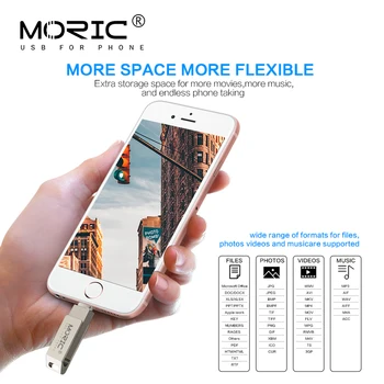

Moric USB Drive Pendrive 128GB cle usb for iPhone Pen Drive memoria U disk usb stick 64GB 256GB USB Flash Drive for IOS