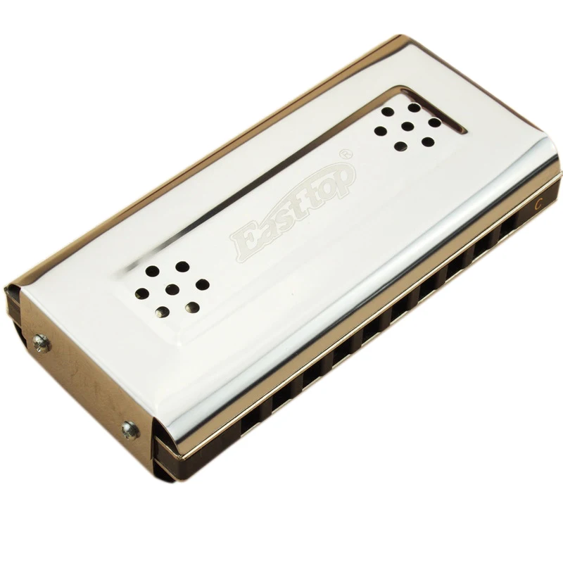 Easttop Harmonica 10 Holes Blues Harp Both Sides Key of C& G Copper Mouth Organ Instruments T10-2