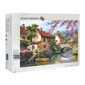 

1000 Pieces Summer Creek Bridge Puzzles Wooden Jigsaw Puzzles Floor Puzzle 094F