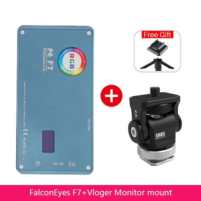 FalconEyes F7 12W RGB светильник селфи ЖК-вспышка 16 Режим спецэффектов фотография видео светильник ing для Youtube live - Цвет: Серебристый