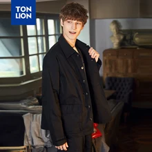 TONLION 2020 Spring Black Mens Jackets Shirt Style Long Sleeve Outerwear & Coats Safari Style Jacket with Pockets Letter Deco Coats TONLION 2020 Spring Black Mens Jackets Shirt Style Long Sleeve Outerwear & Coats Safari Style Jacket with Pockets Letter Deco Coats