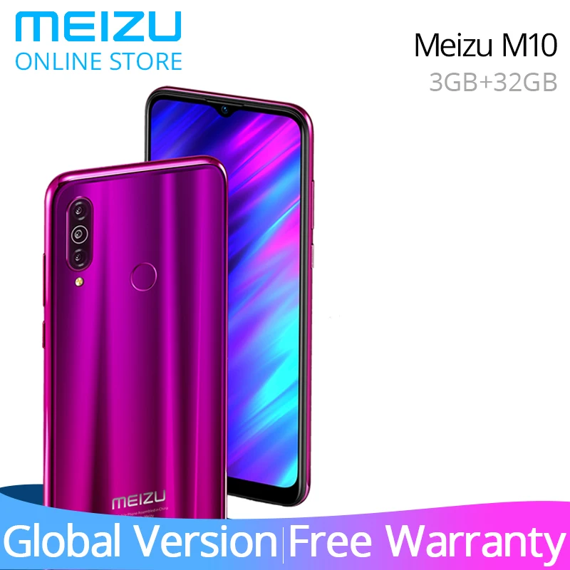 

New arrival Meizu M10 Global Version 3GB 32GB MTK P25 Octa Core Triple Camera Android phone 4000mAh Big Battery