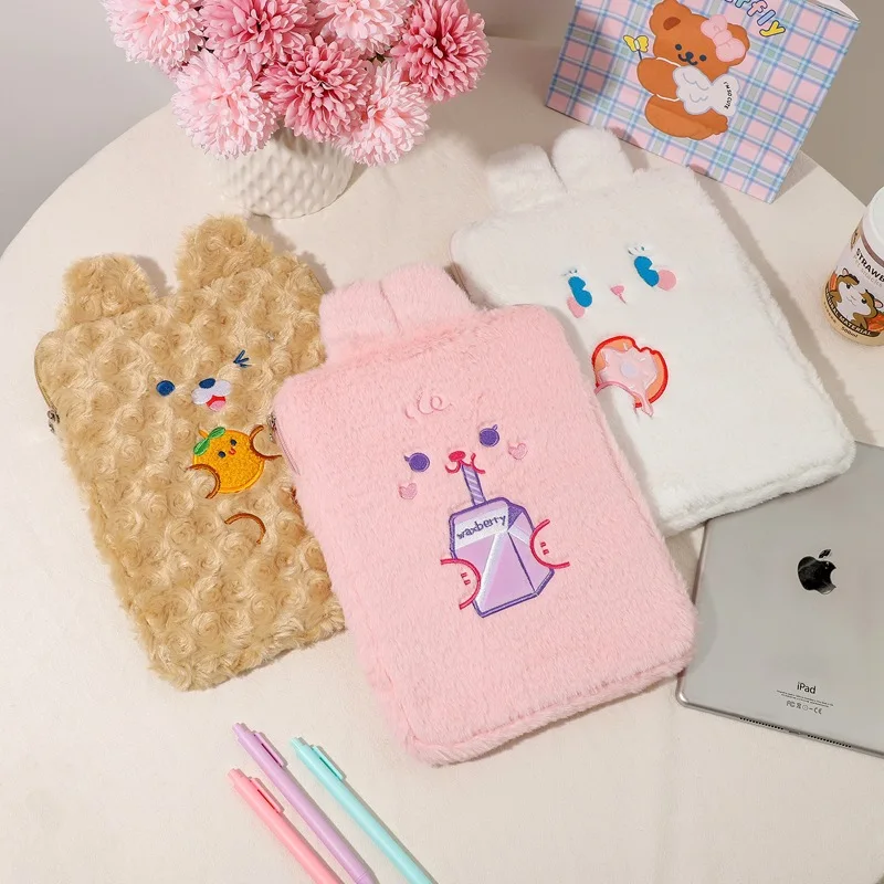 Soft 9.7 10.5 11 Inch Bear Ipad Bag Girls Mini Laptop Bag Cute Women Handbag Korea Kawaii Travel Business Mac Case Clutch Purse