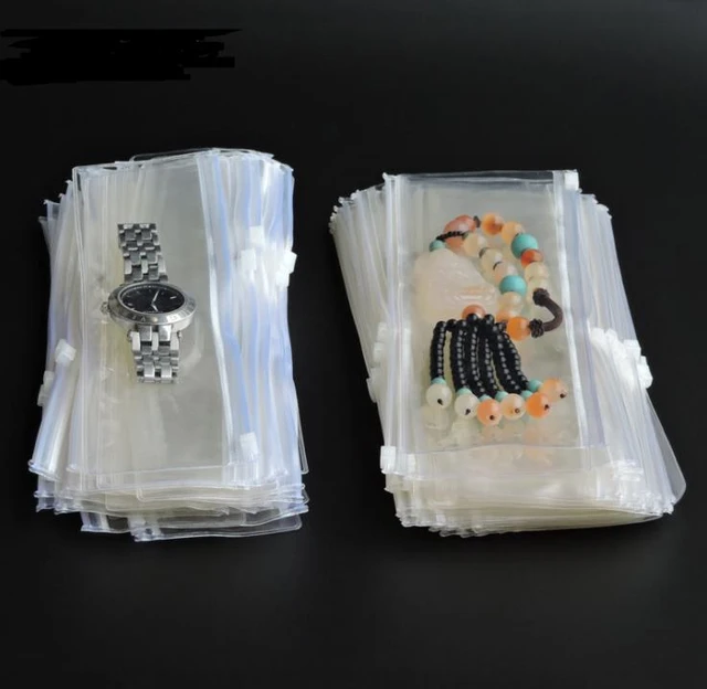 300pcs Clear PVC Bags Zipper Plastic Jewelry Packaging Jewelry