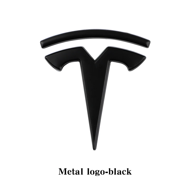 Автомобильные металлические наклейки для Tesla, модель 3, модель S X, логотип, боковая этикетка, наклейки на тело, персонализированные автомобильные аксессуары для украшения хвоста - Название цвета: Черный