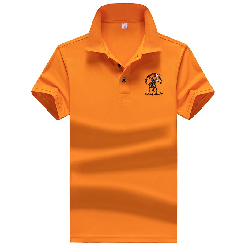 camisa polo camisa polo sintética de verão nova para camisa de cor manga camisa bordada casual