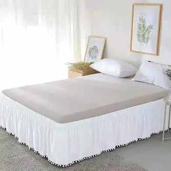 

46 Bed Skirt White Wrap Around Elastic Bed Shirts Without Bed Surface Bed Skirts Twin/Full/Queen/King 40cm Height Home Hotel