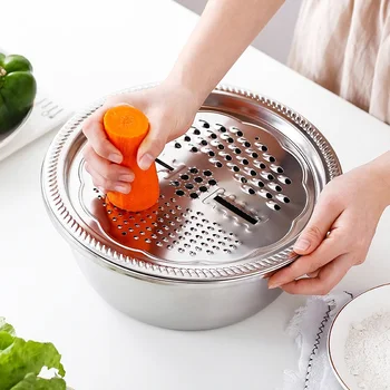 

3Pcs New Stainless Vegetable Zester Grater Peeler Slicer Kitchen Tool Gadgets Fruit Vegetable Chopper Vegetable Washing Pot