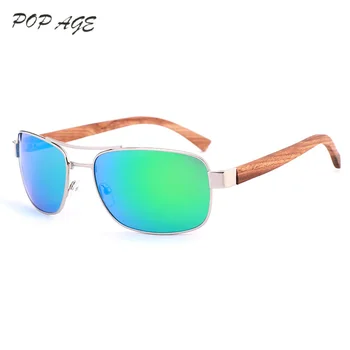 

Wooden Sunglasses Men Polarized Mirror Gafas Sunglasses Metal Frame Wood Arm Sun Glasses for Men Oculos De Sol GB150