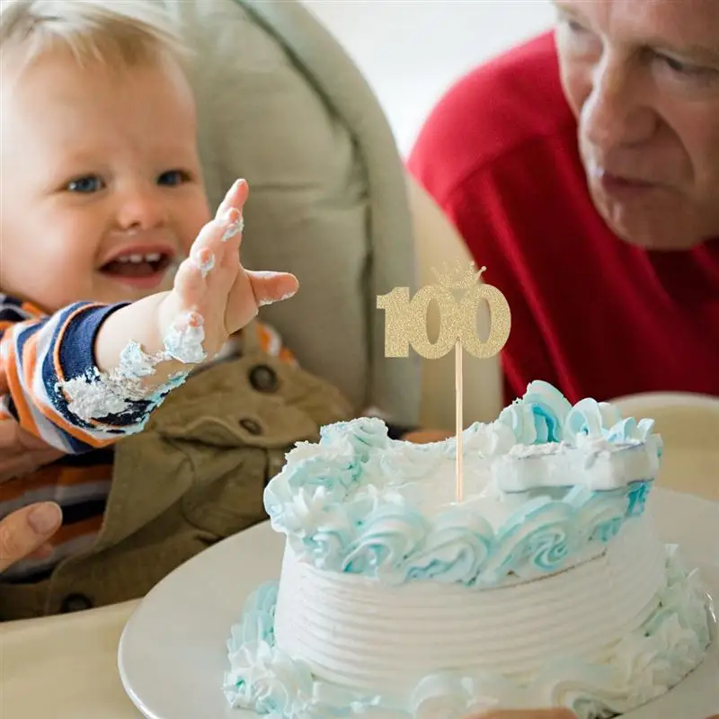 10 шт., 100 дней, блестящий Топпер для торта, для малышей, день рождения, юбилей, кекс, топперы, декоративные, для еды, выбор, украшения, вечерние принадлежности