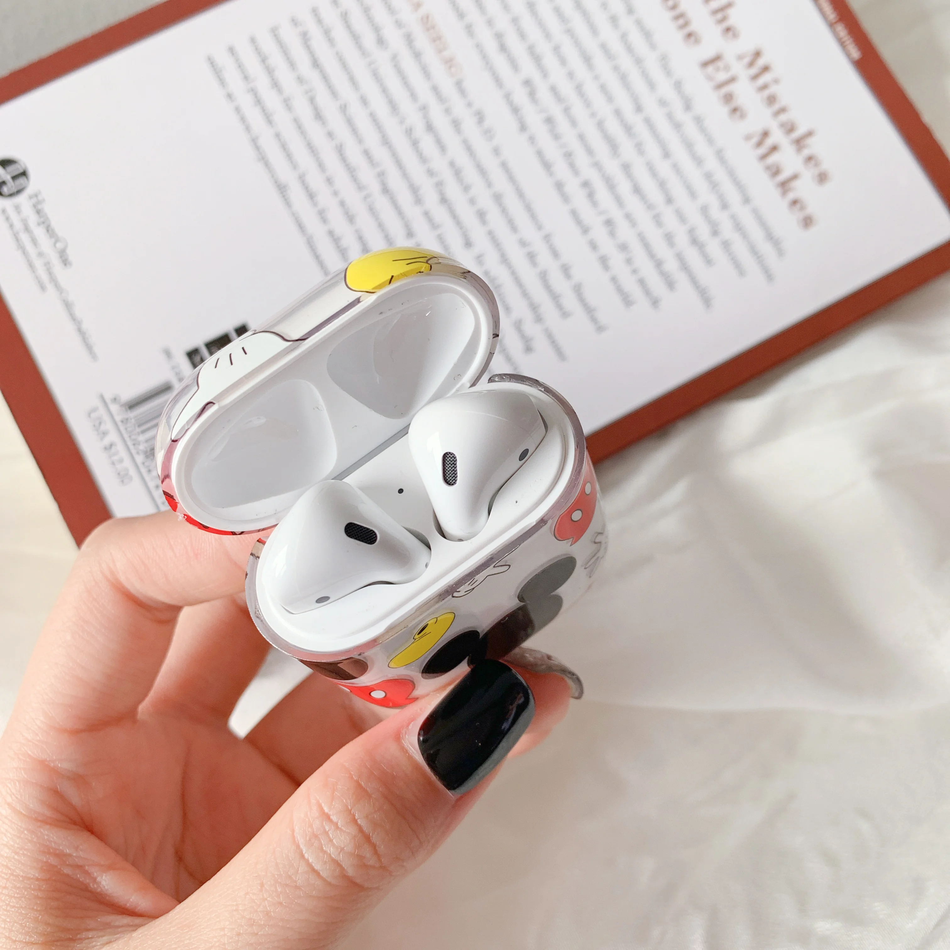 Милый кавайный Прозрачный чехол для Airpods идеальный дизайн Apple Bluetooth гарнитуры