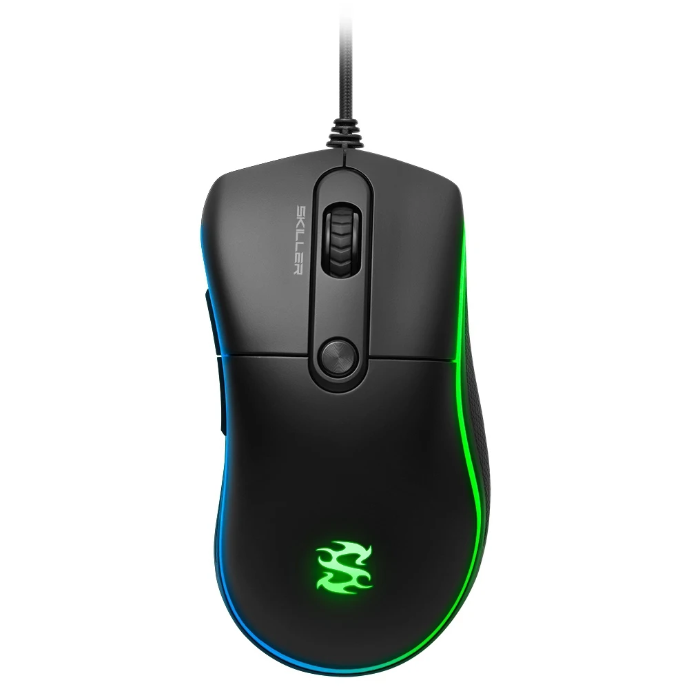 Мышь Sharkoon Skiller SGM2 оптическая, проводная, 6400 dpi, USB, подсветка RGB, цвет: черный