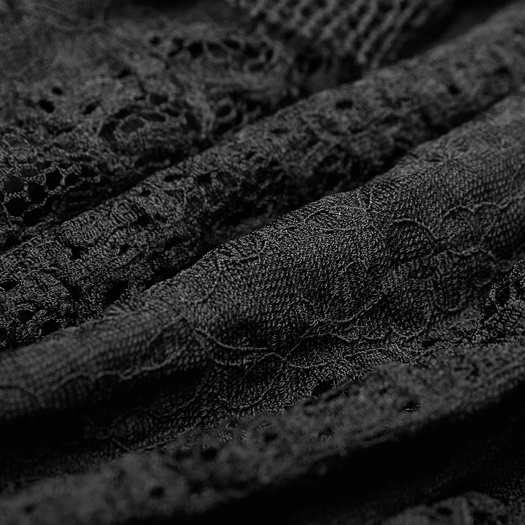 PUNK RAVE Women's Gothic Wilderness Witch Lace Irregular Long Sleeve Dress Gorgeous Dark Mesh Sexy Hooded Dress 2 Colors