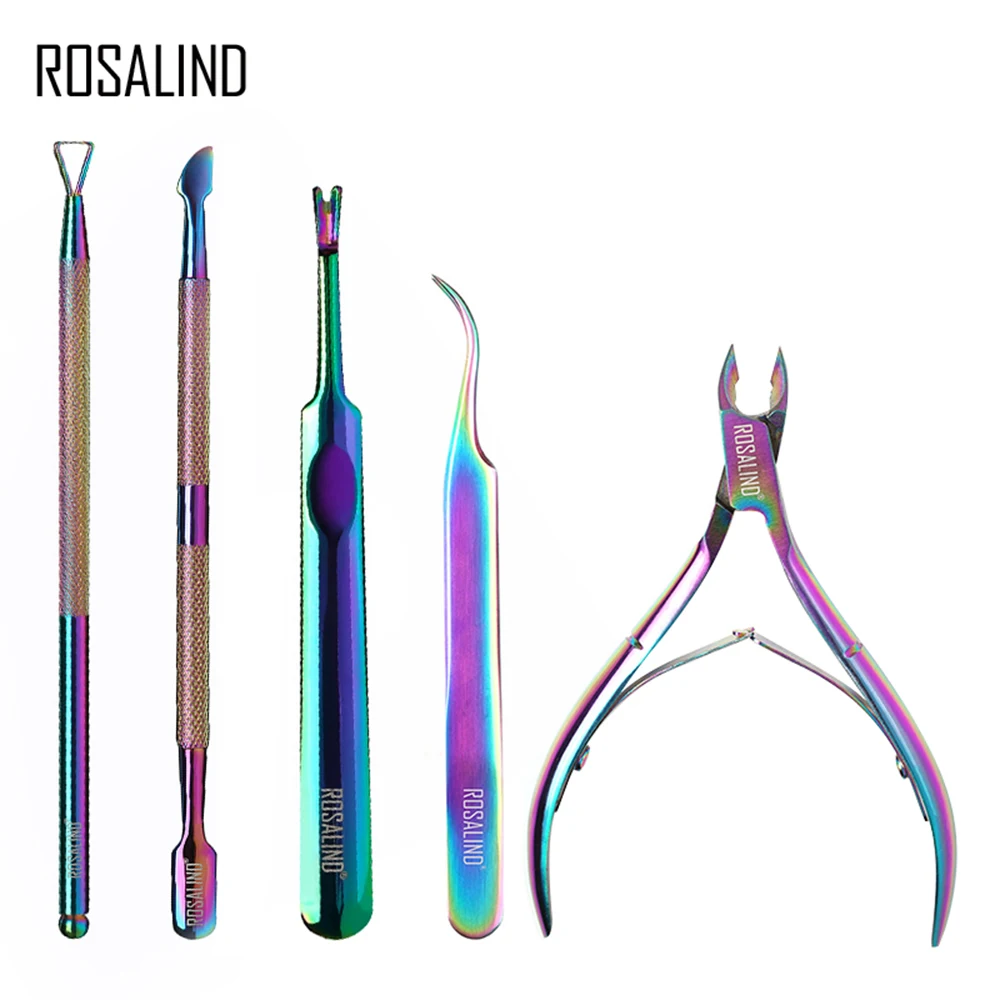 Expensive Offer of  ROSALIND Manicure Set Gel Nail Polish Kit Cuticle Nipper Professional Stainless Steel Scissors Remo